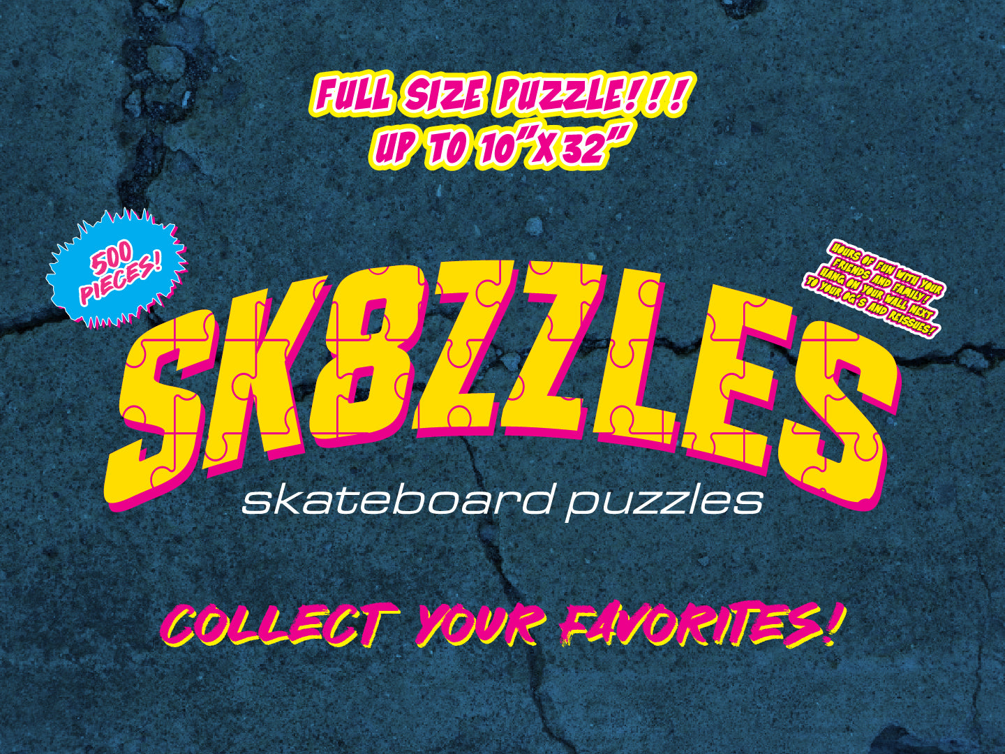 Sk8zzles the full sized skateboard puzzle. Perfect for skateboard collectors. Brought to you by Brand-X Skateboards. Skateboard puzzle. 